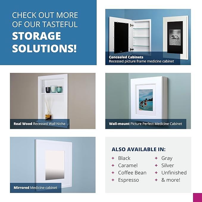 14x24 Aiden Recessed Wall Niche Medicine Cabinet Replacement, in The Wall - Image 7