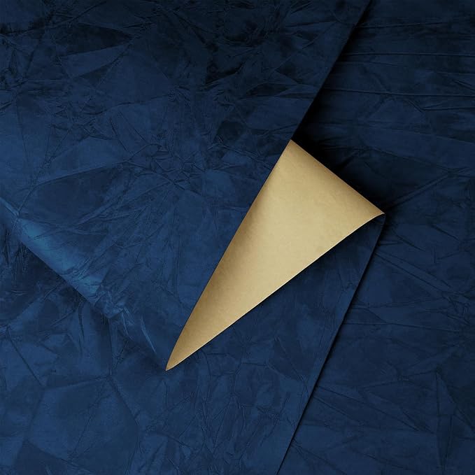YENHOME Self Adhesive Blue Felt Fabric Wallpaper Peel and Stick 17.7"X118" Blue - Image 7