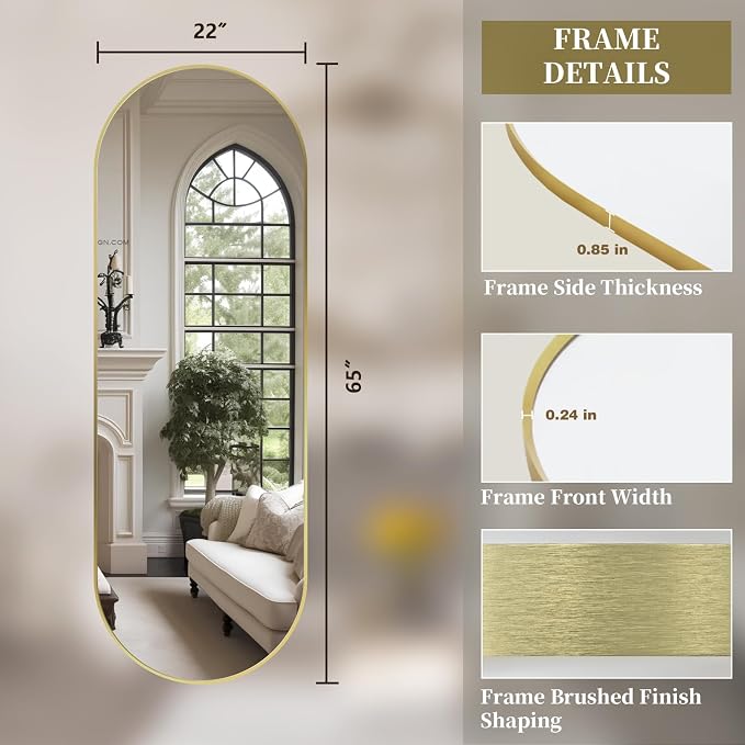 Oval Full Length Mirror, Ultra-Clear Explosion-Proof Dressing Mirror, Simple & - Image 9