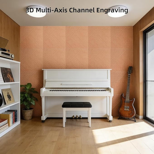 6 PCS Acoustical Wall Panels,23.6 x 23.6 Inch Self-adhesive Sound Absorbing - Image 2
