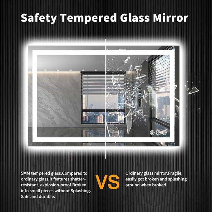 LOAAO 40X32 LED Bathroom Mirror - Image 8