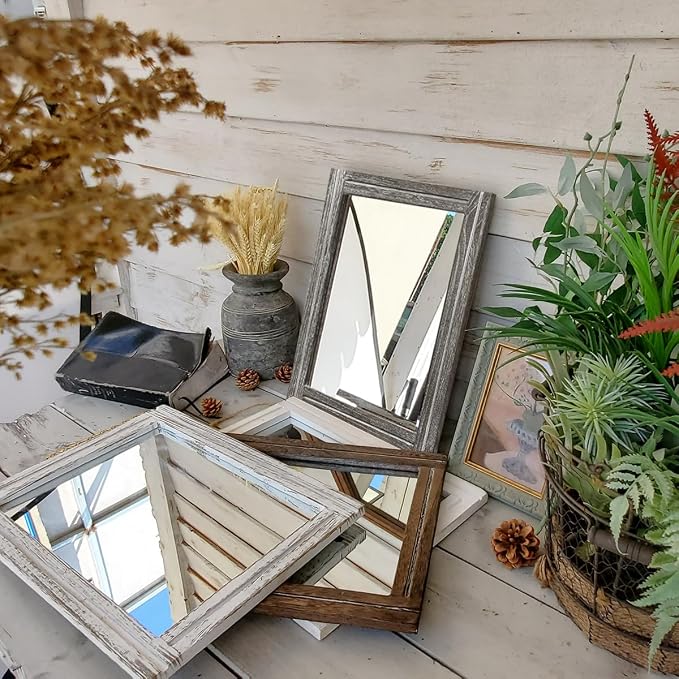 AAZZKANG Mirrors for Wall with Wooden Frame Rustic Wall Mirror Rectangular - Image 7