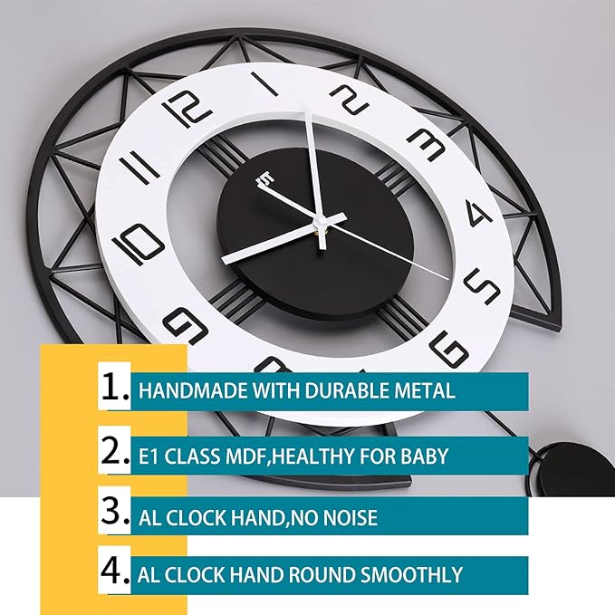 Large Wall Clock for Living Room Decor Modern Silent Pendulum Wall Clock for - Image 6