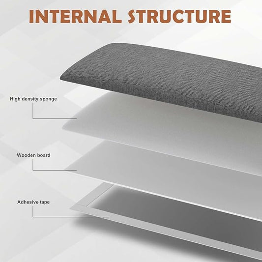 IFNOW Upholstered Wall Mounted Headboard, 3D Soundproof Wall Panels Peel and - Image 2