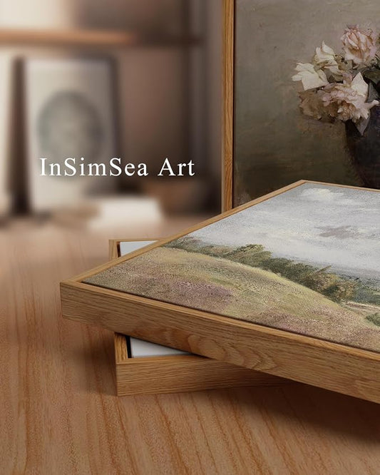 InSimSea Framed Canvas Wall Art Vintage Decor, Retro Floral Rustic Decorations - Image 2