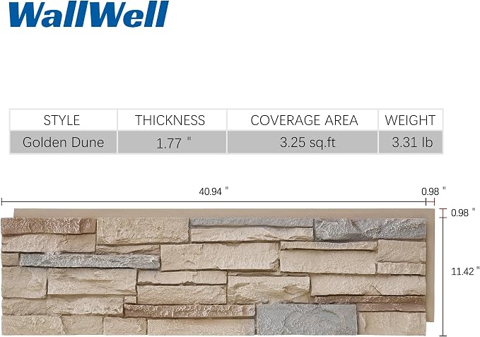 Faux Stone Wall Panels 2-Pack PU Stone Veneer Siding, Mortarless Faux Rock - Image 4