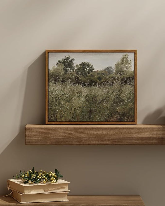 InSimSea Framed Canvas Wall Art Vintage Decor, Painting Wall Decor, Grassland - Image 2