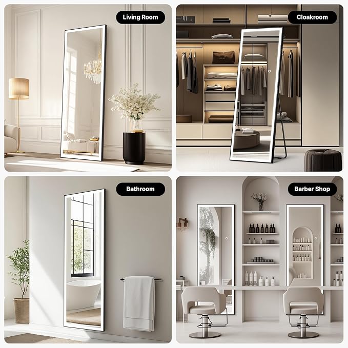 Kosmonia 71x24 Full Length Mirror, Dimmable 3 Color LED Light w/Light Memory - Image 7