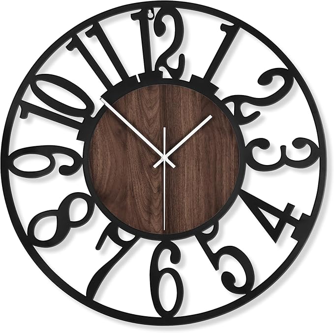 LEIKE Extra Large Wall Clocks, Silent Little Ticking, Battery Operated Vintage - Image 9