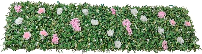 VEVOR Artificial Luxury Flower Wall Backdrop, Each Panel 2 x 8 ft, Gorgeous 3D - Image 9