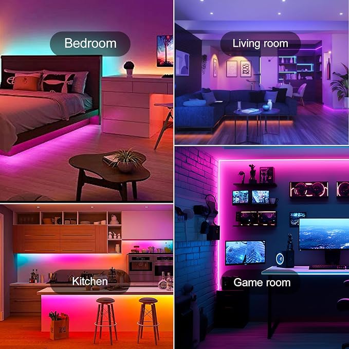 50 FT LED Lights For Bedroom, Music Synchronized RGB Color Changing LED Strip - Image 8
