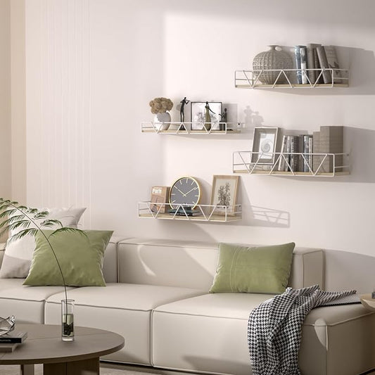 Amaoot Floating Shelves Set of 3, Home Wood Wall Shelf, Farmhouse Shelf - Image 2