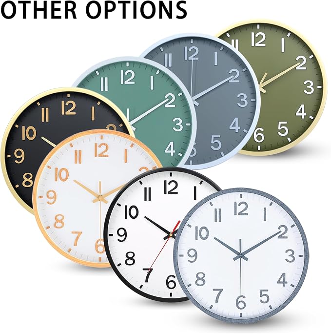 Wall Clocks Battery Operated 8 inch Modern Wall Clock, Silent Non Ticking Wall - Image 9