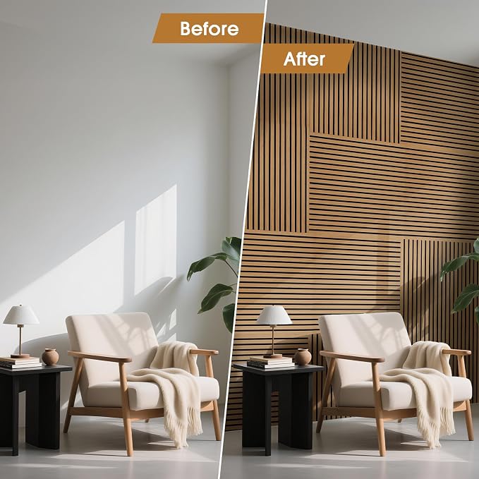 Acoustic Wood Wall Panels 4 Pack 47.6" x 23.6", Sound Proof Wooden Paneling - Image 6