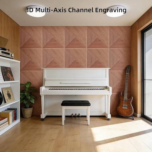 6 PCS Acoustical Wall Panels,23.6 x 23.6 Inch Self-adhesive Sound Absorbing - Image 2