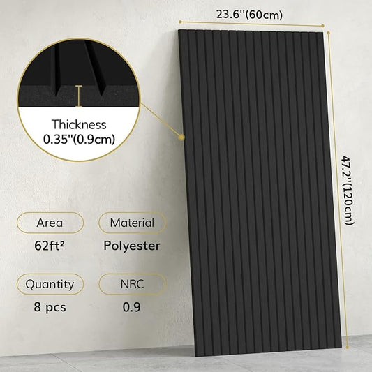 TONOR 8 Pack Large Acoustic Panels, 47.2" X 23.6" X 0.35" Acoustical Wall Panel - Image 2