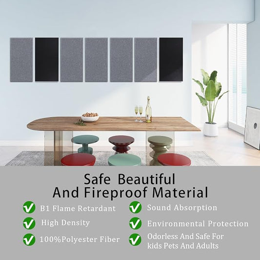 6 Pack Self-Adhesive Acoustic Panels, 15.75" X 31.5" X 0.47" Soundproof Wall - Image 2