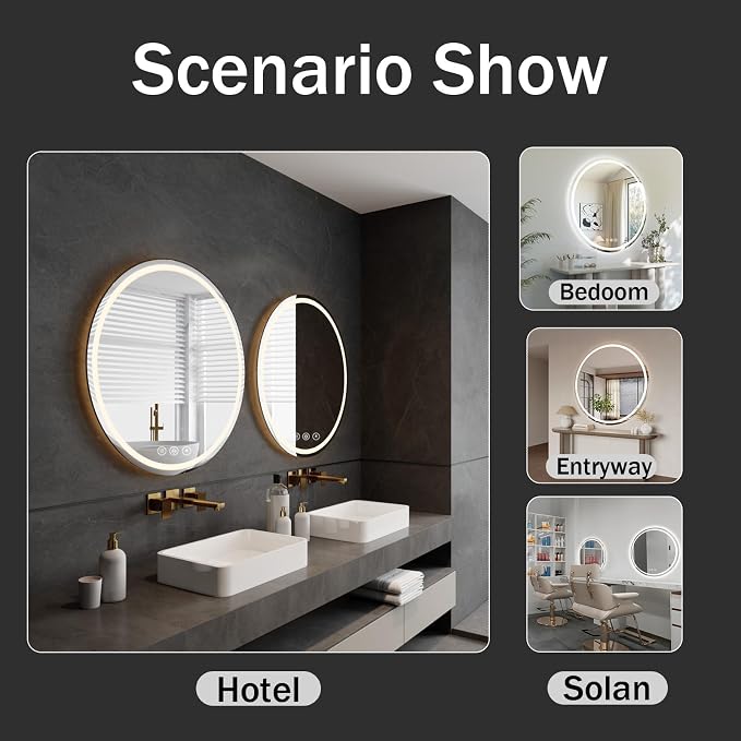 LED Bathroom Mirror 36 Inch Round Bathroom Mirror - Image 8