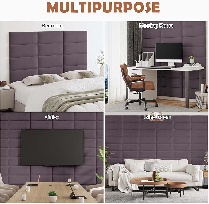 IFNOW Wall Mounted Upholstered Headboard Queen, 3D Peel and Stick Soundproof - Image 7
