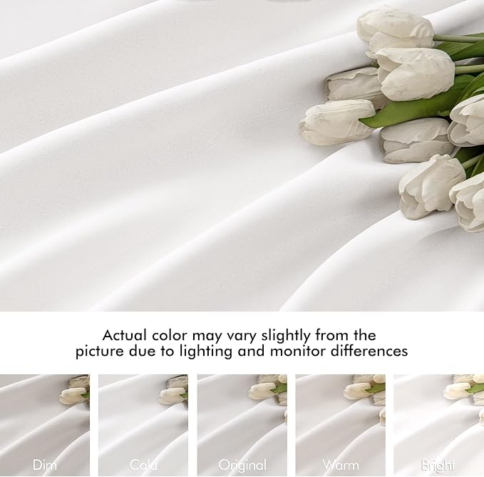 MIULEE Pure White Back Tab Blackout Curtain 96 Inch Long 2 Panels Set - Image 8