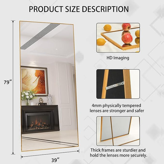 Beauty4U 79" x 39" Full Length Mirror - Image 2