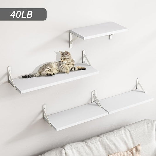 YGEOMER Floating Shelves for Wall, Different Sizes White Wall Shelves for - Image 2