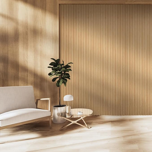 OUZUGIE WPC Acoustic Slat Wall Paneling, Living Room, TV Background, Study Room - Image 2