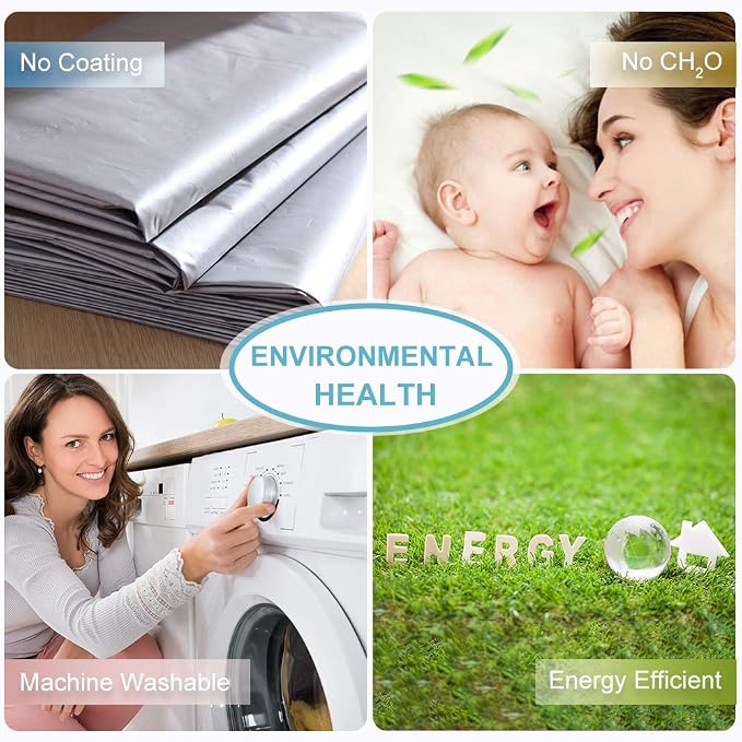 RYB HOME Blackout Curtains Soundproof Energy Saving Insulating Privacy Room - Image 8