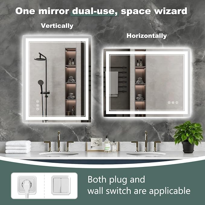 72x32 Inch LED Bathroom Mirror - Image 6