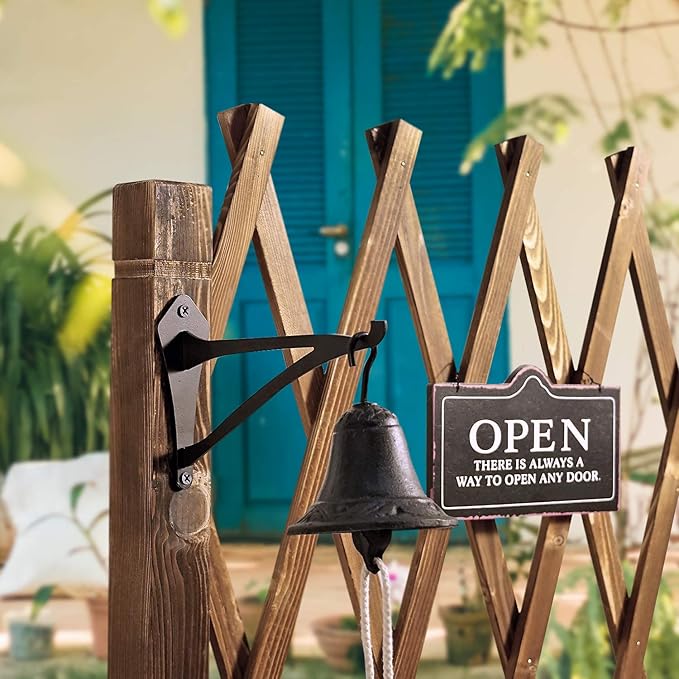 2 Piece 6" Outdoor Indoor Decorative Small Planter Lantern Hooks for Wall Hanging Windchime Hummingbird Feeder Hangers, Black