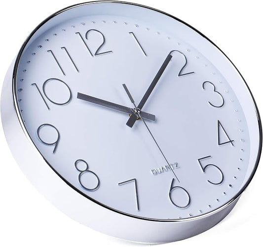 jomparis Modern 12" Battery Operated Non-Ticking Silent Sweep Movement Wall - Image 2