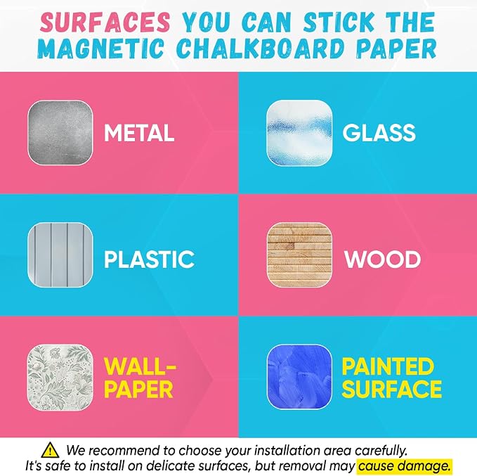 Magnetic Chalkboard Wallpaper Peel and Stick 48" x 24", Self-Adhesive - Image 6