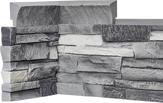 Fogstone Faux Stone Inside Corner Ledger Cap Artisan Hand Painted 90 Degree Top - Image 2
