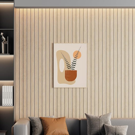 Arthome Peel and Stick Slat Wall Panels 15.7 "x240, Self-Adhesive PVC Wood - Image 2