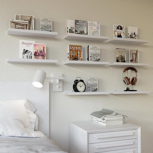 RICHER HOUSE 8 Set Floating Wall Mounted Shelves, Nursery Hanging Book Shelves - Image 2