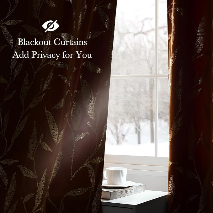 NICETOWN Burnt Orange Velvet Curtains - Image 7