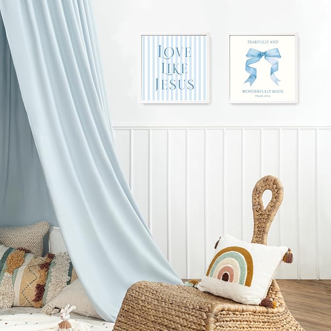LARTSFRO Coquette Blue Bow Jesus Wall Art Decor Posters, Light Blue Bow - Image 7