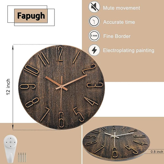 Wall Clock, Silent Clock, Wall Clocks Battery Operated, 12 inch Modern Wall - Image 2