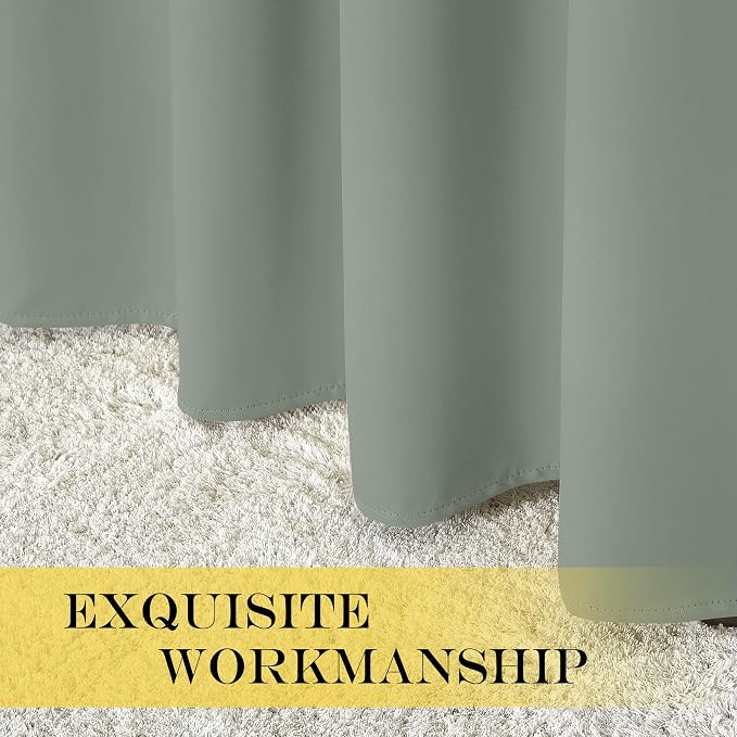 NICETOWN Sage Green Sliding Door Curtains 108 inches Long - Image 7
