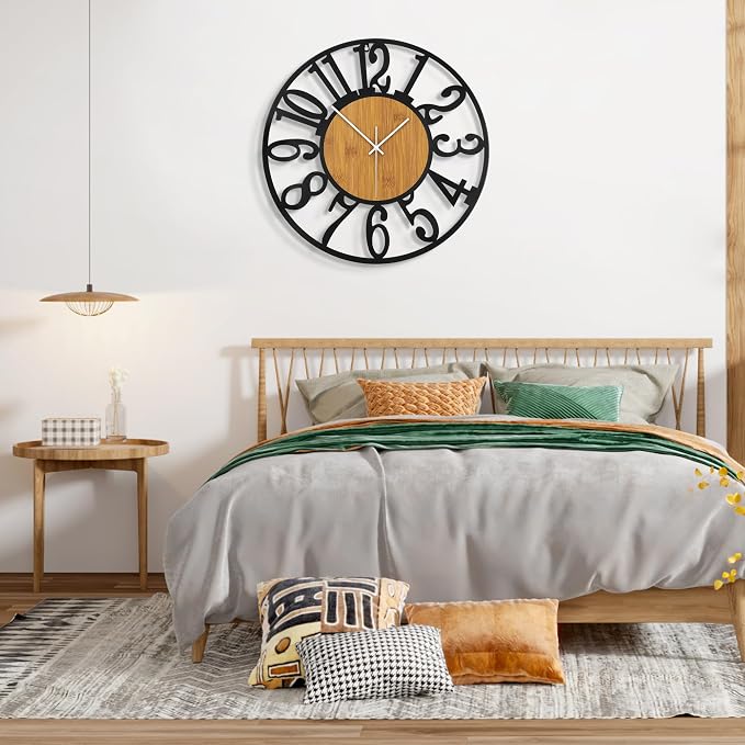 Large Wall Clock for Living Room Decor, 32 Inch Non Ticking Silent, Battery - Image 9