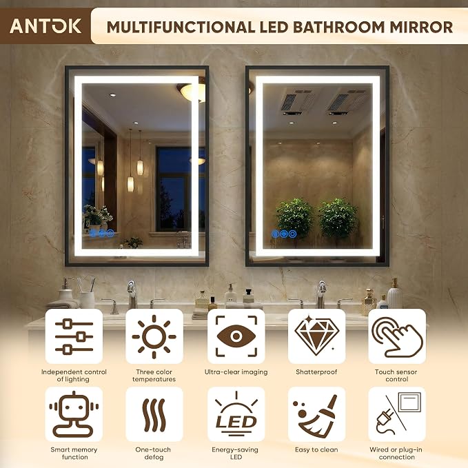 Antok 30X40 LED Bathroom Mirror - Image 9