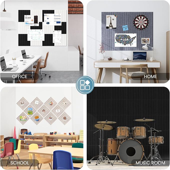 Large Cork Bulletin Board for Wall 36"x24", 6 Pack Felt Slat Wall Panel Tiles - Image 7