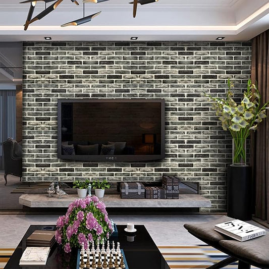10-Pack 52 Sq.Ft 3D Wall Panels Peel and Stick 3D Faux Brick Wallpaper Peel and - Image 2