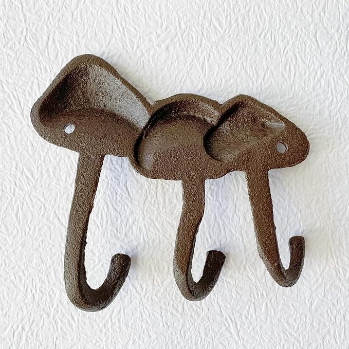 Rustic Mushroom-Shaped Decorative Wall Hook Rack Hangers - Image 7