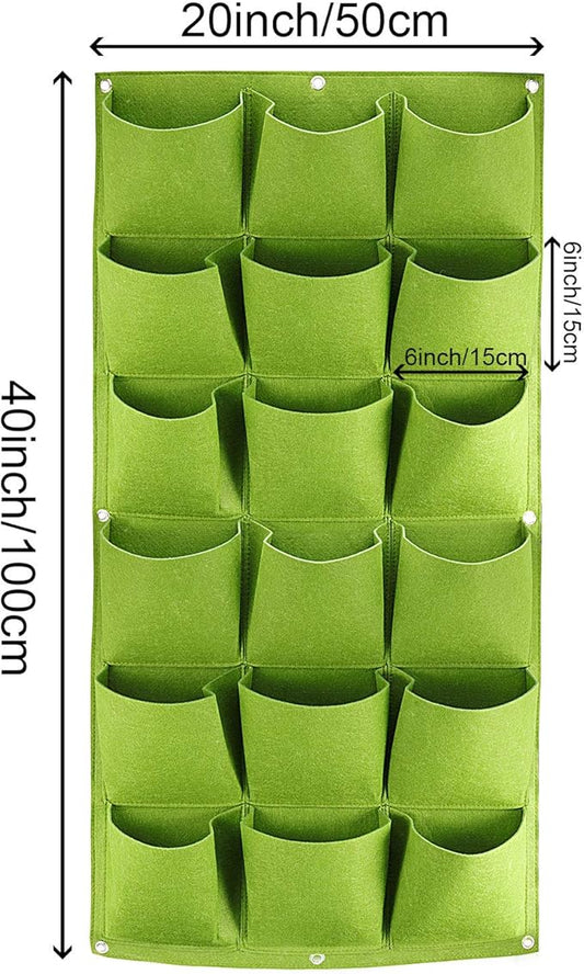 ZOENHOU 2 Pack Total 36 Roomy Pockets Green Vertical Garden Planter, - Image 2