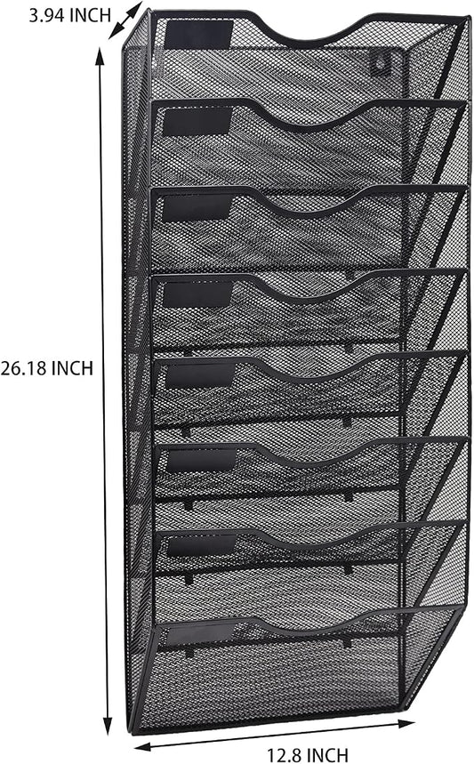 EASEPRES 8 Pocket Mesh Hanging Wall File Organizer, Wall Mounted Mail Paper - Image 2