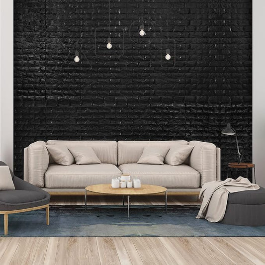 30PCS 3D Wall Panels Peel and Stick Faux Brick Wallpaper Black Self Adhesive - Image 2