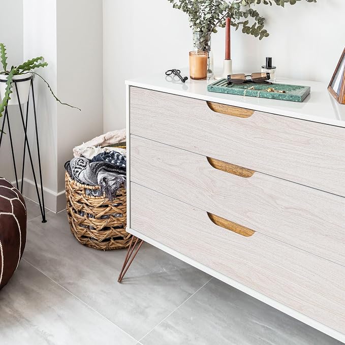 White Wood Contact Paper for Cabinets/Drawers Wood Grain Peel and Stick - Image 7