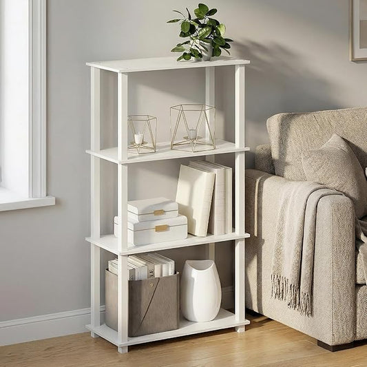 Furinno Turn-S-Tube Storage Shelves, 4-Tier Book Shelf, Corner Shelf, Toolless - Image 2