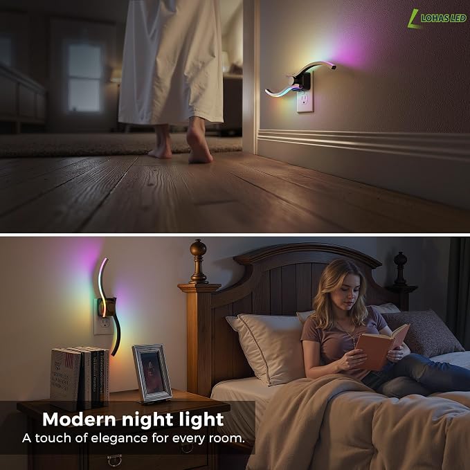 L LOHAS LED Night Light, 2 Pack Night Lights Plug into Wall, Modern Nightlight - Image 7